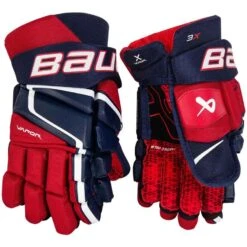 Bauer S22 Vapor 3X Ice Hockey Gloves - Intermediate 16 Bauer S22 Vapor 3X Ice Hockey Gloves - Intermediate -Hockey Sports Store bauer s22 vapor 3x ice hockey gloves intermediate navy red white