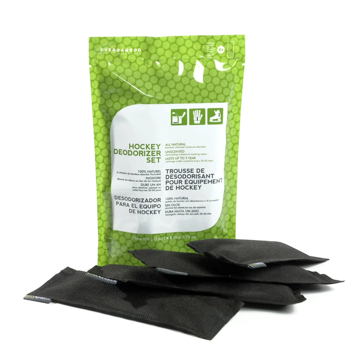 Ever Bamboo Hockey Deodorizer Set (4-Pk, 4 X 50g) 3 Ever Bamboo Hockey Deodorizer Set (4-Pk, 4 X 50g)